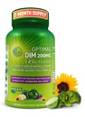 תוסף Optimal DIM 200 מ"ג עבור נשים וגברים - Made with Organic Whole Foods - Estrogen & Harmon Balance Support Diindolylmethane Complex - מקסימום Absorption Delayed-Releases - 60 Count