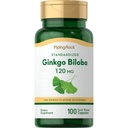 Piping Rock Genekgo Bilobas 120 מ"ג | 100 קפסולות | הפקה סטנדרטית | Non-GMO, Gluten Freeten Free