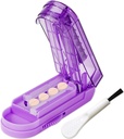 JohnBee Pill Cutter Splitter for Small and Tiny Pills גלולת גלולות מכוונן חותכת באופן מדויק גלולות מרובות בבת אחת. Sharp Blade עם משמר בטיחות. Non-Slip Silicone Edge (Dark Purple)