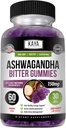 Kaya Naturals Ashwagandha bitter Gummies - Natural Stress Relief, Boost Energy & Mental Clarity, non-GMO, Gluten-Free, Chewable Gummies - 60 Count Count