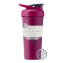 BellerBottle Sport Sleek Insulated Stainless Steel Shaker בקבוק עם Wire Whisk, 25-Ounce, Raspberry - חלבונים Shakes & Hydration for Athletes & Fitness Enthusiasts, Easy Mixing, Slim Easy to Hold, Keeps Drinks Cold, Lockable Lided