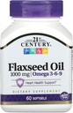 המאה ה-21 Flaxseed Oil 1000 מ"ג Softgels, 60 הרוזן (22407)