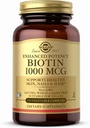 Solgar Biotin 1000 mcg - 250 קפסולות ירקות - תומך עור בריא, ציפורניים שיער - non-GMO, טבעוני, Gluten Free, חלב חינם, כשר - 250 משרתים