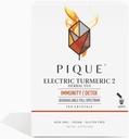 PIQUE Electric Turmeric 2 - תומך בתחמושת בריאה, התגובה הטבעית של Inflammatory, נתיבי Detox טבעיים, ו Radiant Skin - 28ct Single Serve Sticks (Pack of 1)