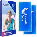 Reusable Gel Ice Packs for Injuries by Kinetic Labs (2 Pack) - Hot Packs for Injuries 11" x 5.3 - חבילת קרח גמישה עבור Back Head Knee Shoulder Neck Ankle Elbow Feet ניתוח כאבי ראש (Large)