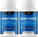תוספי המוח VIVE MD Thrive Brain Supplementive - פורמולה רשמית - Neuro Thrive PQQQ, Neuro Thrive עבור כוח נוסף עם ג'ינקגו בילובה, תמצית גינזנג סיביר (2 Pack)