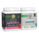 אבקת Sunwarrior Pre-Workout Plant-based & Vegan | 30 משרתים, Watermelon & Creatine Monohydrate אבקה