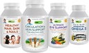 ANDREW LESSMAN 4 לקוחות מוצרים מועדפים בונדלה - 30 Count Each of Circulation & Vein Support, שיער בריא, עור וציפורים, תמיכה בעין האולטימטיבית אומגה 3 (Orange)