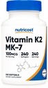 ויטמין K2 MK-7 100 mcg, 240 Softgels - Gluten Free and non-GMO MK7