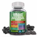חניכיים Shilajit עם הים האירי Moss שחור Seed שמן אשווגנדה ג'ינג'ר זבת ויטמין D3 Chlorophyll Turmeric Bladderwrack כוח מתקדם פורמולה Resin Shilajit עבור גברים ונשים