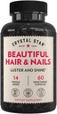 Crystal Star Beautiful Hair & Nail Supplement (60 קפסולות) - תוספת צמחית תומכת ב- Thicker Stronger Hair & Nails - Horsetail, Nettle & alphalfa - Non-GMO