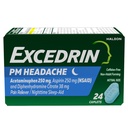 ראש הממשלה עבור כאבי ראש, Acetaminophen 250 מ"ג, Aspirin 250mg, Diphenhydramine Citrate 38 מ"ג, כאב Reliever, Nighttime Sleep-Aid, 24 Count Count