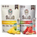 Salud 2-Pack | 2in-1 hydrotion + Immunity (Pineapple) & Energy + Focus (Strawberry Watermelon) - 15 משרתים כל אחד, Agua Fresca Drink Mix Mix Mix Mix, non-GMO, Gluten Free, Vegan, Low Calorie, 1g של סוכר
