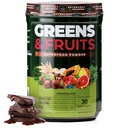 Nutrology Greens & פירות אבקת מקור טבעי פירות, ירקות, אבקת Beet ו Mushroom בלגן, פרוביוטיקה, Enzymes, סיבים, אנטי-חמצן, תמיכה Immune, Gluten Free - שוקולד חינם - שוקולד