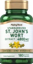 Piping Rock St. John's Wort קפסולות | 4800 מ"ג | 180 גלולות | תוספי מזון עבור נשים וגברים | Non-GMO, Gluten Freeten