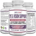 Lutein & Zeaxanthin Eye Health תוספי מזון למבוגרים, טבעי עין וחזון פורמולה w /Vitamin A, Lutein, Zeaxanthin, Bilberry לחלץ, Eyebright & Lycopene עבור Retina & Lens 60 Caps 60 Caps Caps Caps Caps Caps.