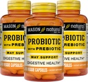 מייסון פרוביוטיקה טבעית עם Prebiotic, 120 יום אספקה לתפקוד תקין ושיפור בריאות Gut, 3 Pack