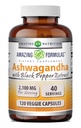 פורמולות מדהימות Ashwagandha Root with Black Pepper לחלץ תוסף | 2100 Mg Per Serve | Veggie קפסולות תוסף | Non-GMO | Gluten-Free | Made in USA (1 Pack, 120 Count)