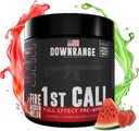 DownRange 1st Call PreWorkout אבקה, Preworkout for Men & Women, Amino Acid Betaine & Caffeine for Pump, Energy and Focus Support, 30 שרתים (Strawberry Watermelon)