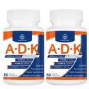 תוספי ויטמין ADK 20000 IU - ויטמין A, D3 ו-K1 ללב, בריאות העצם ו- Immune תומכים בויטמין ADK 120 קפסולות