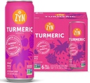 ZYN Turmeric Wellness לשתות 6 (Pack), מעורב ברי פלברד משקה כורכום Turmeric עם Black Pepper, לא הוסיף סוכר, נמוך פחמימות ושותה דלת קלוריות, תוספת נקייה אלטרנטיבית