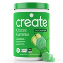 Creatine Monohydrate Gummies for Men & Women - Boost Focus, Power, and Endurance, Anti-Melting Formula, Vegan, Gluten-Free, non-GMO, 1.5 גרם קריאטין לחניכיים (Sour Green Apple, 90 ct)