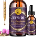 Milk Thistle Extracts for Liver Cleanse Detox & תיקון, Liver תוספת עם Dandelion Root, Artichoke ו Turmeric, All-Natural Herbal Liver תמיכה תוסף, טבעוני, non-GMO, 2 FL OZ OZ