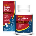 MagniLife Leg & Back Pain הקלה, הקלה בכאב מהיר, באופן טבעי Soothe Burning, Tinglinginging and Stapping Pains, Symptomatic or Preventative, 125 טבליות Quick-Dissolve