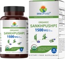 Brieofood אורגני Sankhpushpi 1500 מ"ג, 45 משרתים, Vegetarian, Gluten Free, 90 טבליות Vegetarian