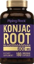 Piping Rock Glucomannan קפסולות 600 מ"ג | 180 Pills | Kenjac Root סיבים