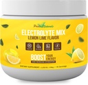 אבקת אלקטרוליט - מרעננים את Workout Recovery Electrolytes, Sugar Free, Gluten Free & Vegan, Pure Keto & Paleo hydrotion Beverage, Immune Boosting ויטמינים (198 גרמים, לימון Lime)