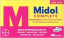 Midol השלם כוח מקסימלי כאב Reliever Caplets 40 ea (Pack של 4)