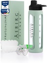 2.0 Fitness | חלבון שיקר עשוי מזכוכית | חלבון שקר | שתיית בקבוק | עם ספירל בול | 24 oz (Pastel Green)