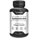 Naturalis Hyaluronic Acid 200 מ"ג, 10x Better Absorption Ultra Low Molecular Weight with Collagen, Biotin, Selenium & E | שיער, עור, ציפורניים ותוספים משותפים | 120 Softgels