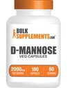 BulkSupplements.com D-Mannose כמוסות - תוספת D-Mannose, עבור תמיכה Urinary Tract - טבעוני & Gluten חינם, 3 קפסולות לשרת (2000mg), 180 הרוזן (Pack של 1)