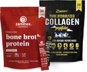Bone Broth חלבון אבקת Packets + Collagen Peptides אבקת נסיעות (Type I, III)