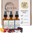 Immunity Pack ויטמינים נוזליים (Pack of 3) Sambucus Nigra Elderberry Mist, Zinc Boost Mist ו- ויטמין C Mist (Extraחוזק) - תמיכה במערכת החיסון הטבעית - Non-GMO Gluten-Free - 240 ימים אספקה