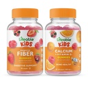Lifeable Prebiotic סיבים ילדים + Calcium עם ויטמין D ילדים, חניכיים Bundle - גדול Tasting, ויטמין תוסף, Gluten Free, GMO חינם, Chewable Gummy