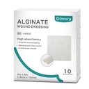 Dimpium Alginate Wound Dressing, 4' x 4' Patches,10 אנשים Sterile Pads, Soft and Highly Absorbent Dressing Gauze, Non-Stick Padding