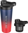 DIW 24 oz Shakerבק, Stainless Steel Shaker בקבוק עם Noise-Free Design, Insulated Metal Shaker Cup for Proteins and Pre Workout,Gym Bottle Shaker (Dark Rainbow)