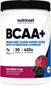 חומרים מזינים BCAA פעיל עם Glutamie, Citrullie, אבקת הידרה קוקוס (BlackBerry Plum) 30 משרתים - Chain Amino Acids עם תרכובת הידרה - Gluten-Free, non-GMO