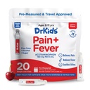 Dr. Children's Pain and Fever Medicine - Acetaminophen for Kids Ages 2-11, Pre-Measured Single-Use Vials for Headache, Soreגרון, Cold and Flu, Cherry Flavor, 20 Count (Pack of 1)