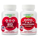 ילדים ויטמין B12 Chewables + Melatonin 1mg Chewables Bundle