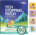 CAPY באג Bite Itch Relief Patches לילדים - 60 Count, Travel & Camping Essentials, Hydrocortisone Alternative, Itch Relief מדבקות עבור Mosquito & Bug Bites