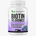 ביוטין פוטנט (Vitamin B7) 10,000 mcg עם ויטמינים D & E תוסף | 180 Count | שיער, עור וציפורים