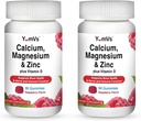 YUM-V'S Calcium, Magnesium, Zinc ווויטמין Dmies (90 Count) - Calcium Gummies עם ויטמין D3 + Zinc & Magnesiums - תוספת בריאות העצם טעימה לגברים, נשים וילדים