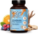 Poop Like a Champion סיבים חניכיים - 5g סיבים לשרת, Non-GMO, טבעוני, תמיכה עיכול, 60 חתיכות לבקבוק
