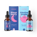 JoySpring Genius Drops Brain תוסף ו- SleepBerry Melatonin for Kids Sleep Support