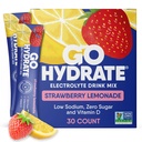 GoHydrate Low Sodium Electrolytes אבקת Packets סוכר חינם - מיידית hydrotion Daily Drink - Zero Sugar Water Flavor Packet Singles with ויטמין D - (Strawberry Lemonade, 30 Packs)