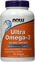 Ultra אומגה 3 500 EPA / 250 DHA, 180 Softgels, מ- Now Foods (Pack of 2)